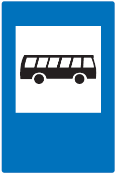 Panneau indiquant un arrêt de bus.