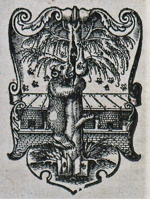 Druckerzeichen von Samuel Apiarius, 1570 (Universitätsbibliothek Bern)