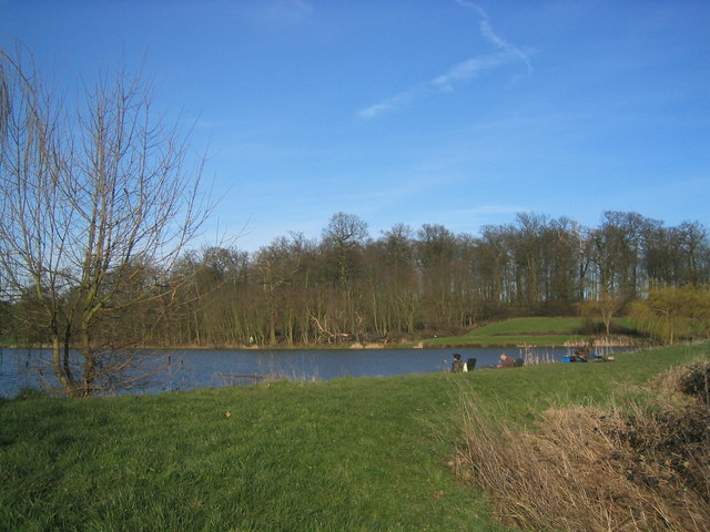 File:Fishermen on an artificial lake surrounded by attractive woodland - geograph.org.uk - 362266.jpg