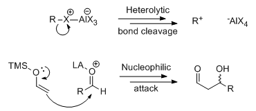 Two common modes of Lewis acid catalysis in reactions with polar mechanisms General Lewis acid catalysis 2.PNG