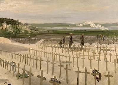 Vue du cimetière militaire d'Étaples, John Lavery, 1919.