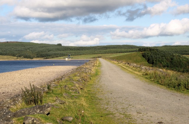 Path across top of Llyn Brenig Dam - geograph.org.uk - 1447592