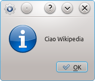 Un esempio di finestra con messaggio realizzabile con KDialog in KDE 4.6.