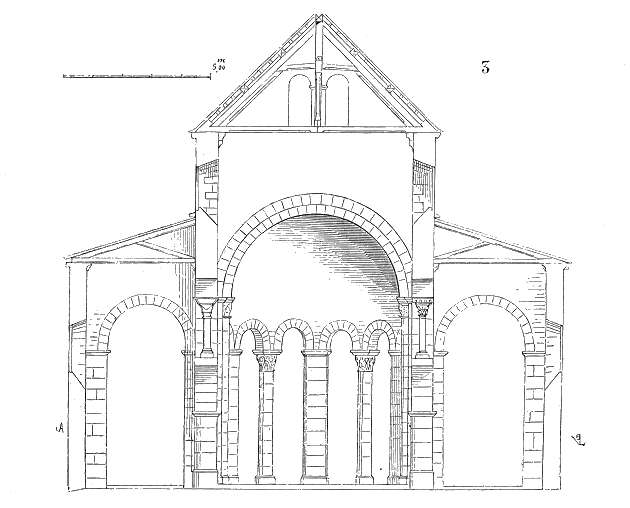 Schnitt, Zeichnung von 1857, Scheinemporen