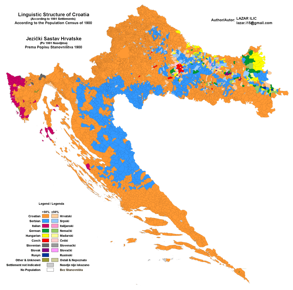 demografska karta hrvatske Etnička karta Republike Hrvatske prema podacima iz 1910. godine demografska karta hrvatske