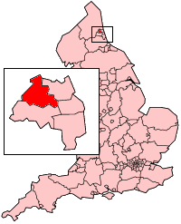 Newcastle upon Tyne shown within England