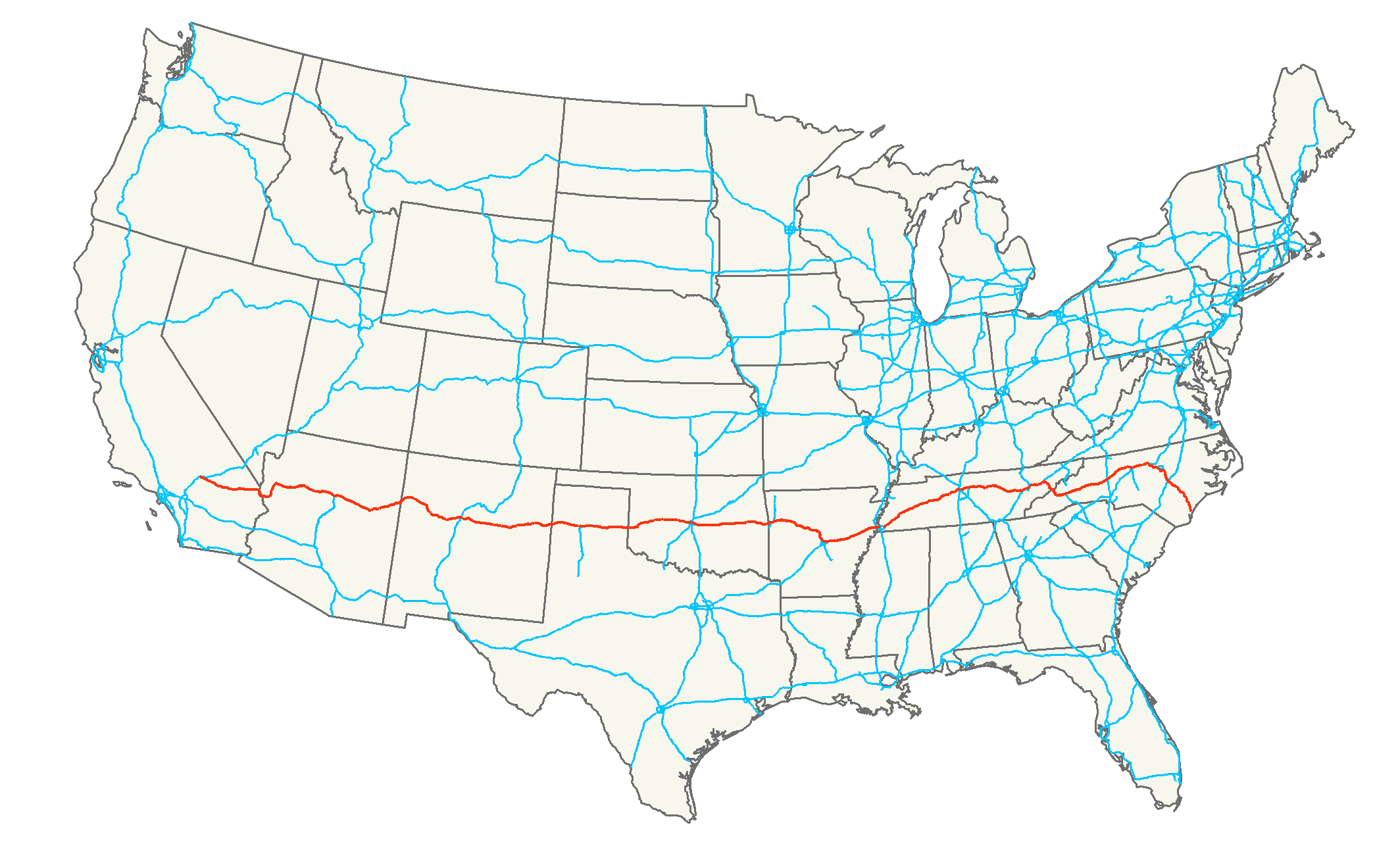 United States Interstate Map Bestand:interstate 40 Map.png - Wikipedia