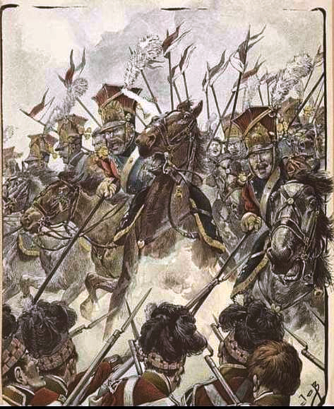 File:Red Lancers of the Imperial Guard charging on Scottish infantry.png