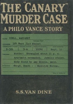 <i>The Canary Murder Case</i> 1927 Philo Vance mystery