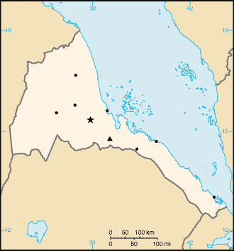 Eritrea elhelyezkedése