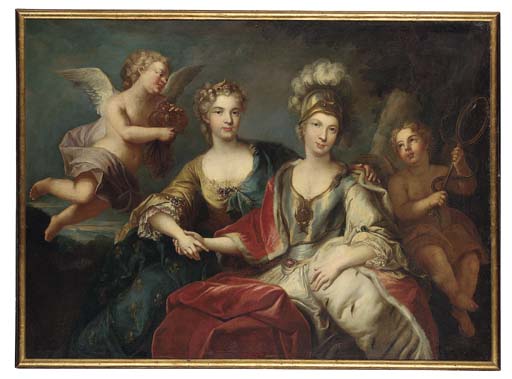 File:Allegorical portrait of Marie Leczinska and Marie Josèphe of Saxony, follower of Michel van Loo.jpg