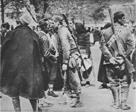 Montenegrin soldiers leaving for the Lovćen front