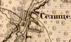 Деревня Селище на карте 1863 года