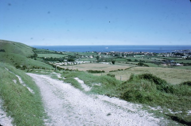 File:Track on Nine Barrow Down - geograph.org.uk - 1006927.jpg