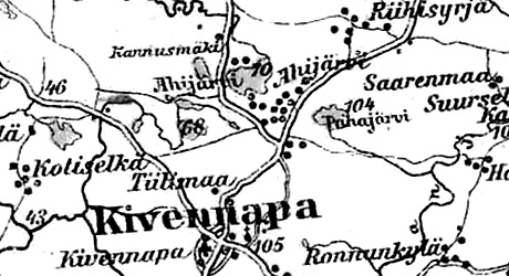 Село Кивеннапа на финской карте 1923 года
