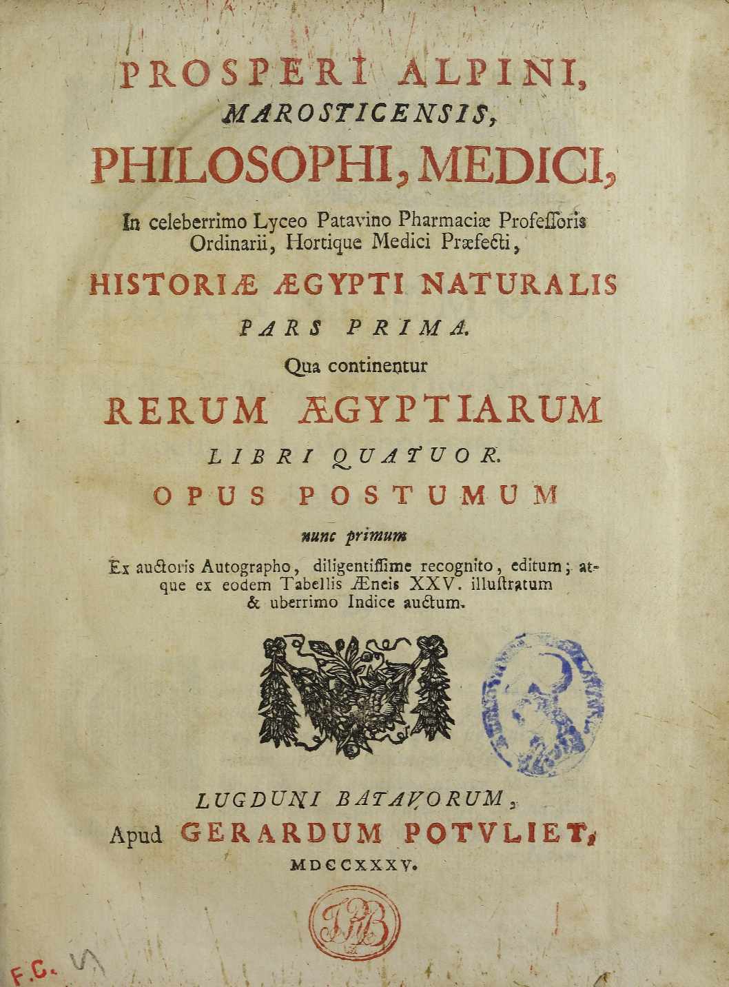 ''Historia Aegypti naturalis'',  1735