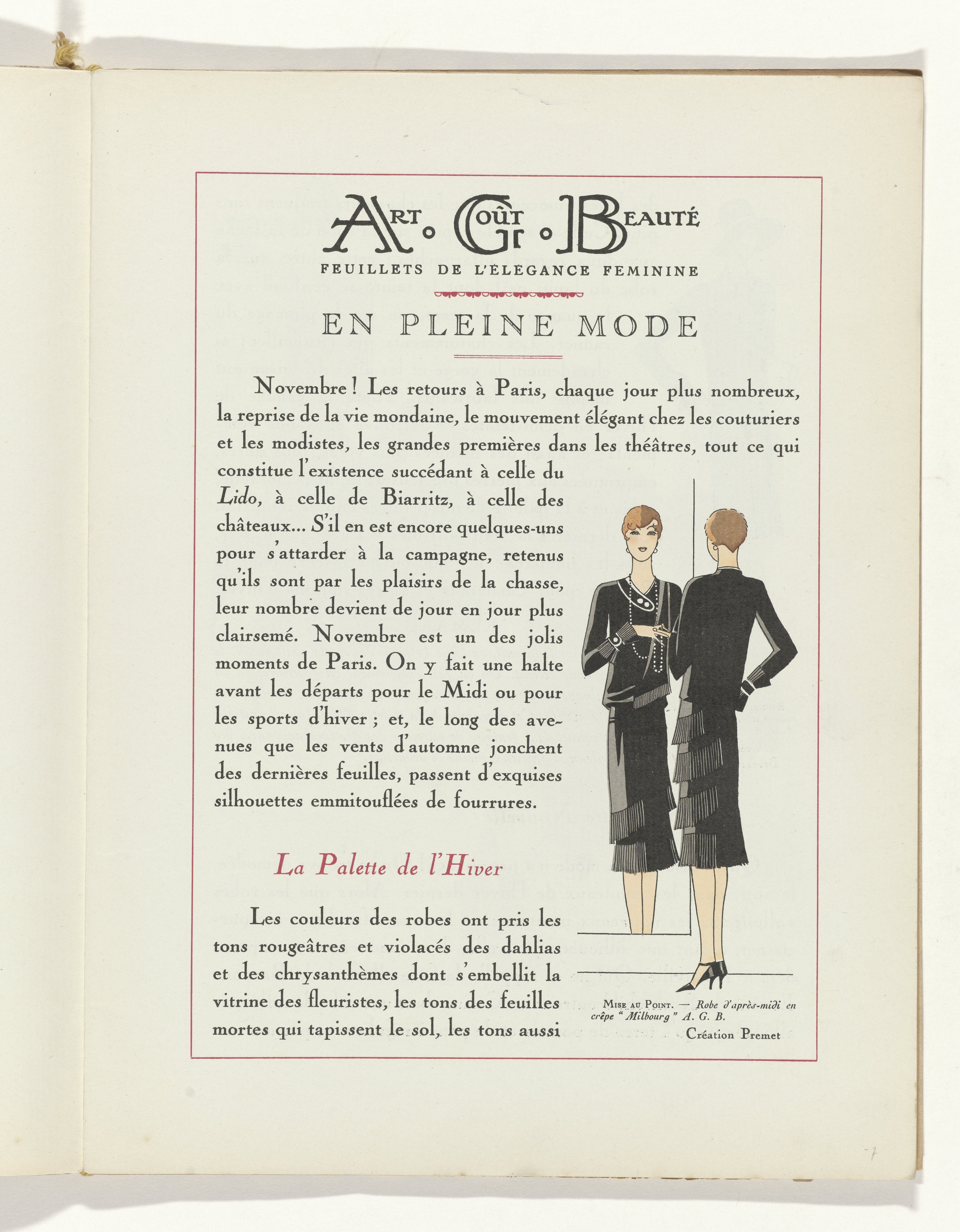 File Art Gout Beaute Feuillets De L Elegance Feminine Novembre 1928 No 99 9e Annee P 7 Rp P 09 1921 7 Jpg Wikimedia Commons