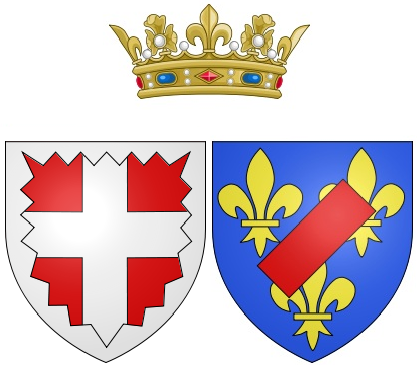 File:Coat of arms of Élisabeth de Bourbon as Duchess of Nemours.png