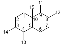 Bicycloalkane with two "bridgehead carbons" Coloratano - numeracion.png