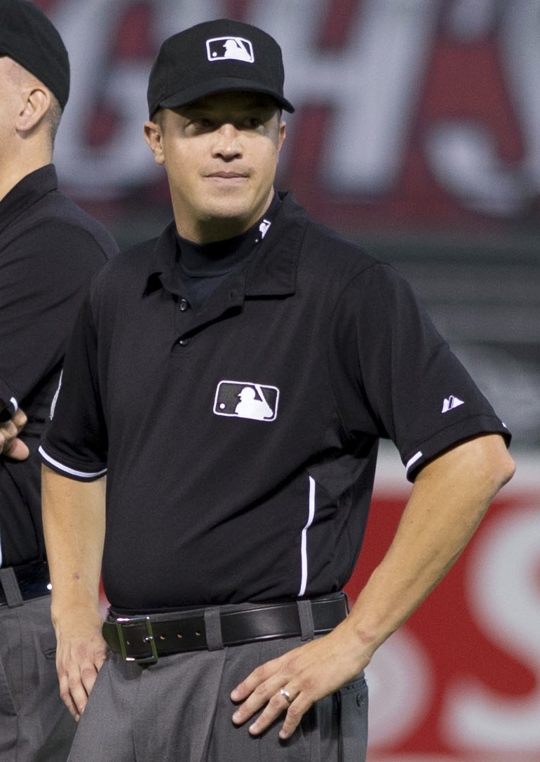 Umpire Cory Blaser during a baseball game between the San