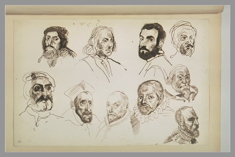 File:Delacroix - Etudes de têtes, RF 10593, Recto.jpg