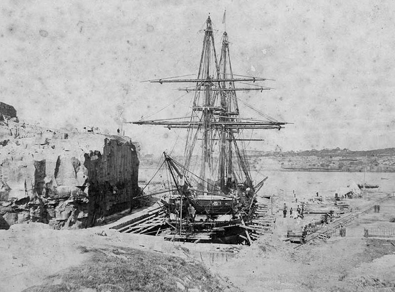 File:HMS Curacoa in the Fitzroy Dock in 1865.jpg