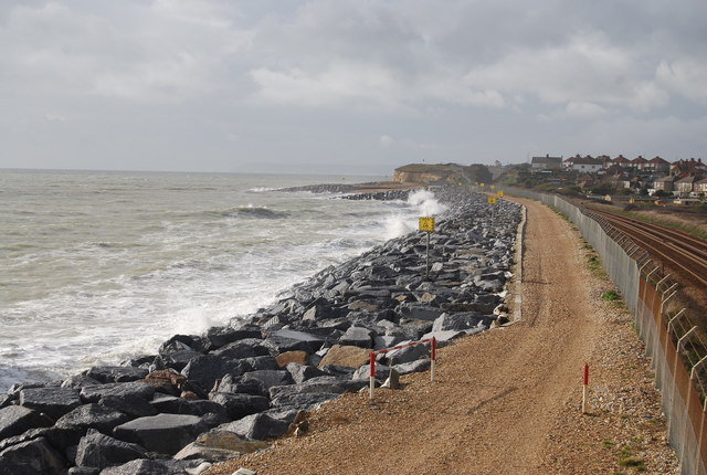 Rock Armour on the seafront near Glynde Gap - geograph.org.uk - 1579664