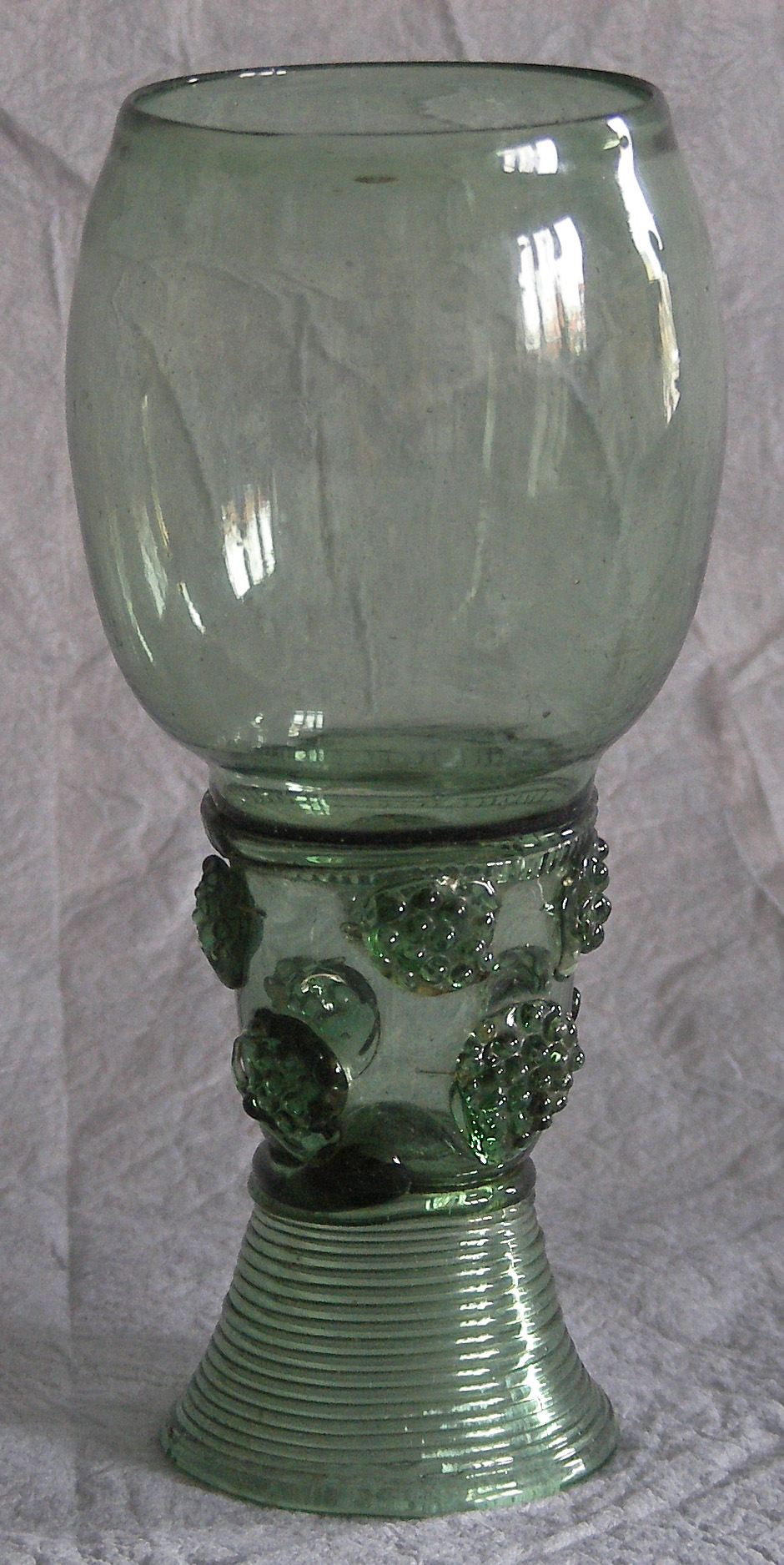 A green color hand designed elegant forest themed water glass, completely  made by artisians, whole handmade