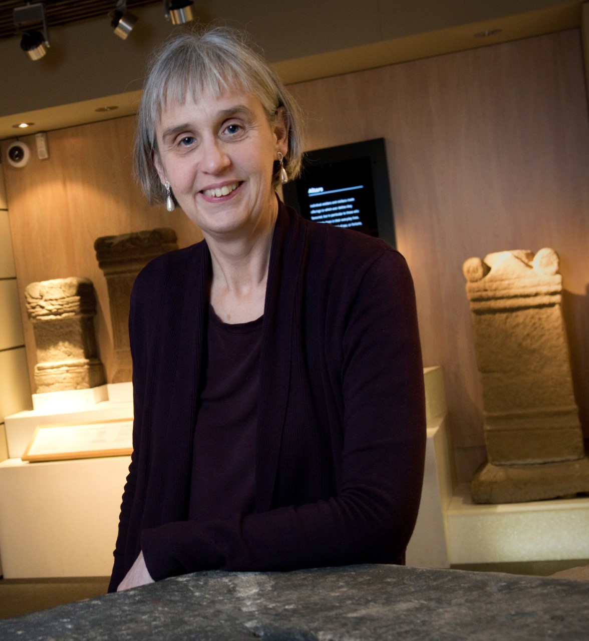 Alex Croom, in the Stone Gallery at Arbeia, South Shields' Roman Fort, January 2018