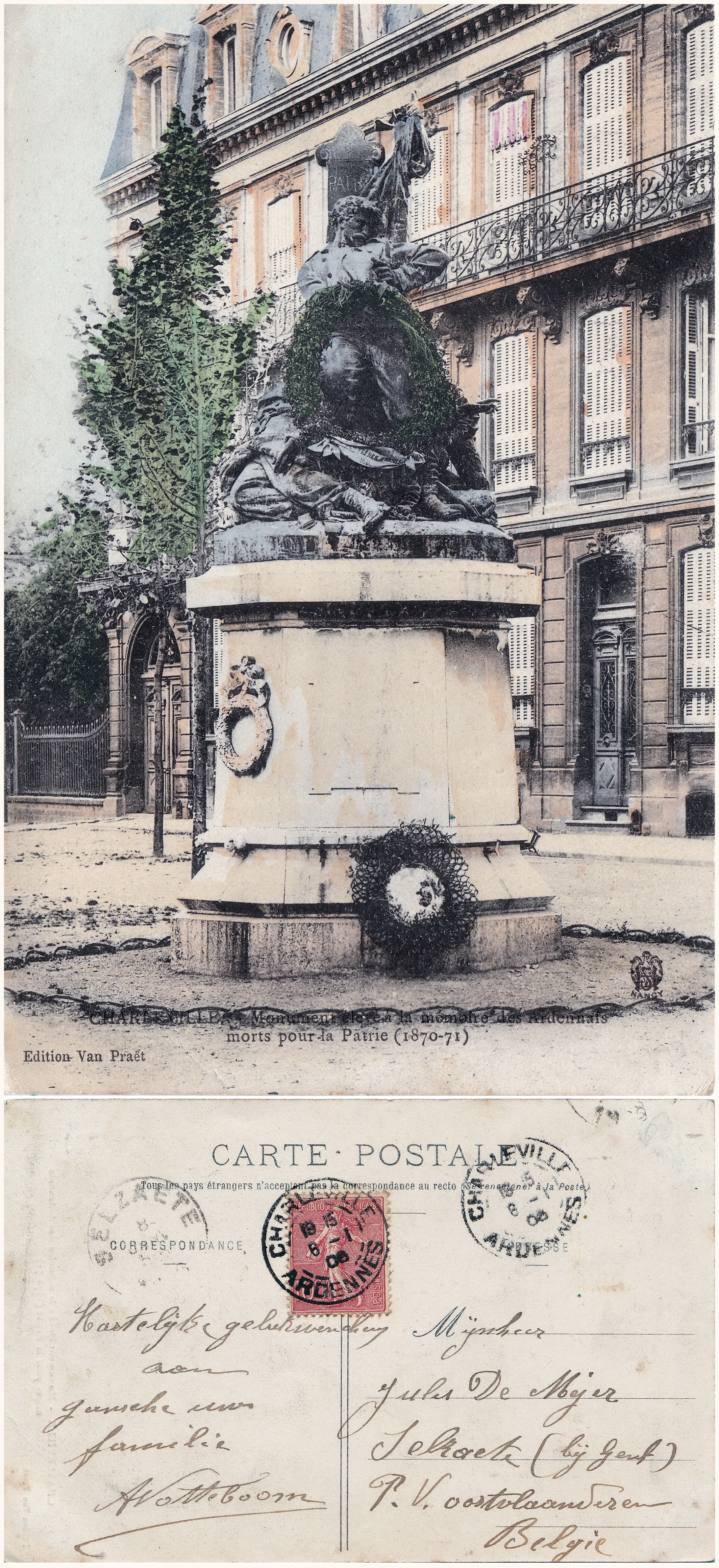 File Charleville Monument Eleve A La Memoire Des Ardennais Morts Pour La Patrie 1870 71 Vº Rº Jpg Wikimedia Commons