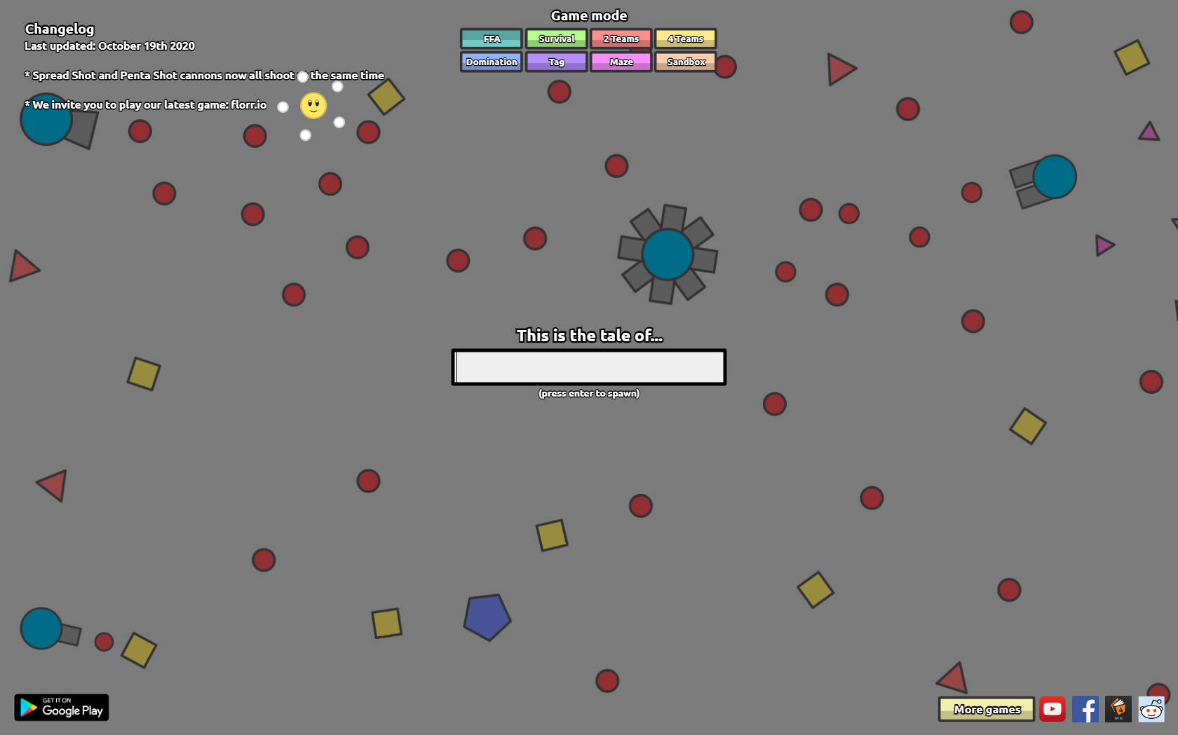 almost all of diep.io (not have green and purple team) : r/Diepio