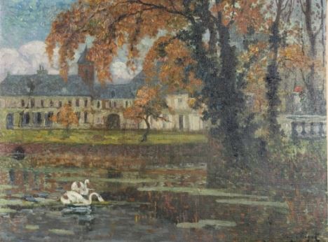 File:Eugène Chigot (1860-1923), 'L'étang en automne devant le château' c 1903.jpg