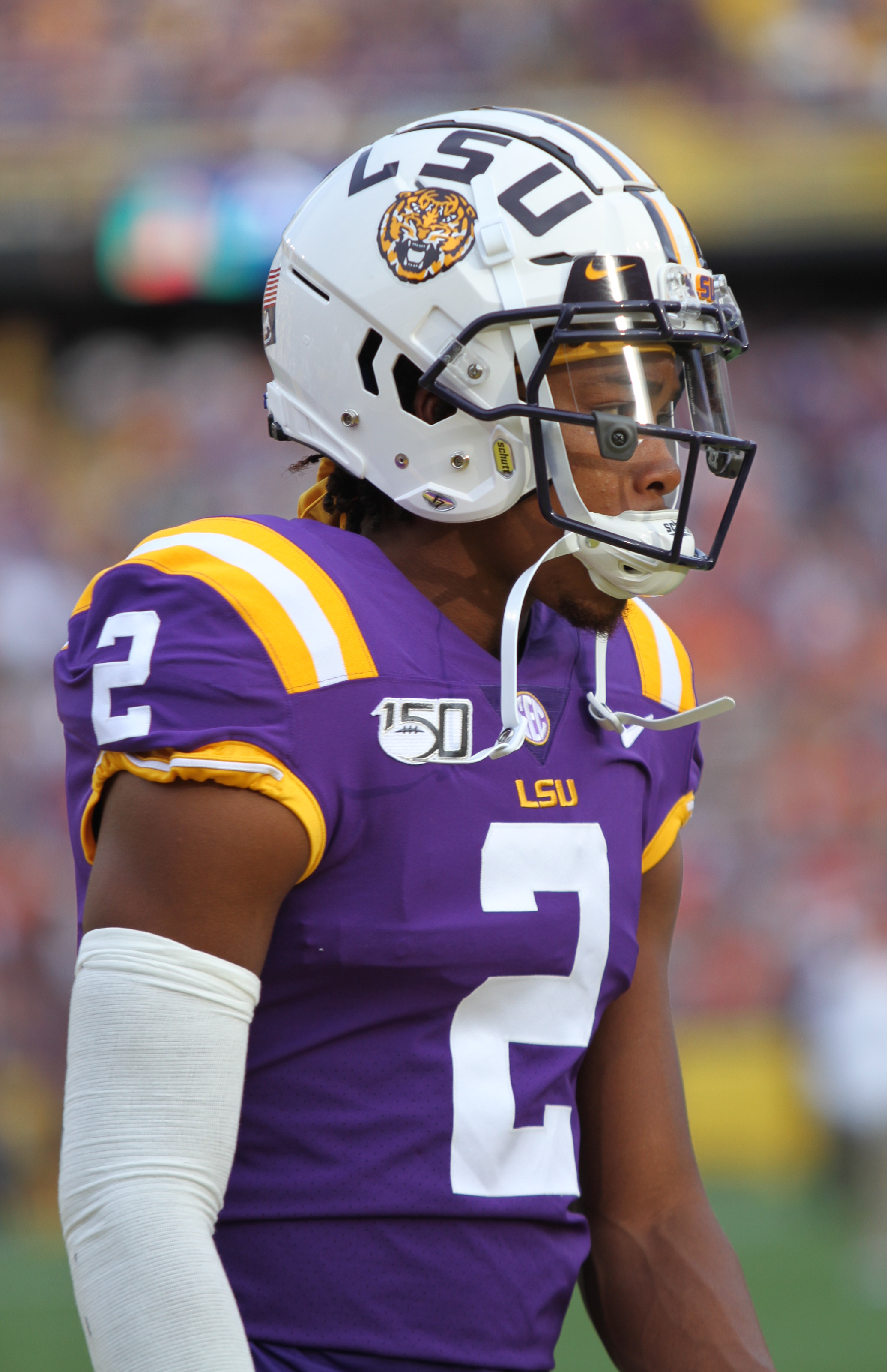 lsu purple jersey white helmet