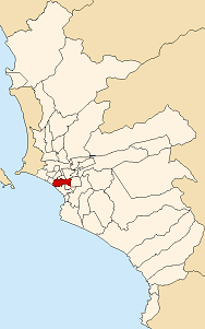 Map of Lima highlighting San Isidro.png