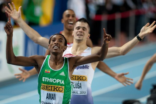 Aman at the 2012 World Indoor Championships