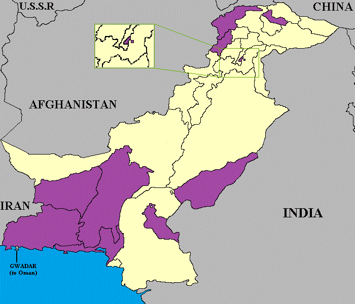 Princely states of Pakistan map