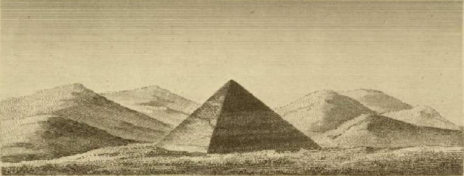 La pirámide de Atribis. Grabado de Description de l'Egypte