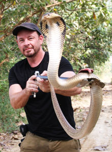 Shawn Heflick, who featured in Titanoboa: Monster Snake Shawn heflick and indian cobra.jpg