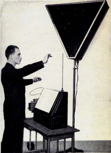 11.: Left: Leon Theremin playing his epnoymous electronic musical