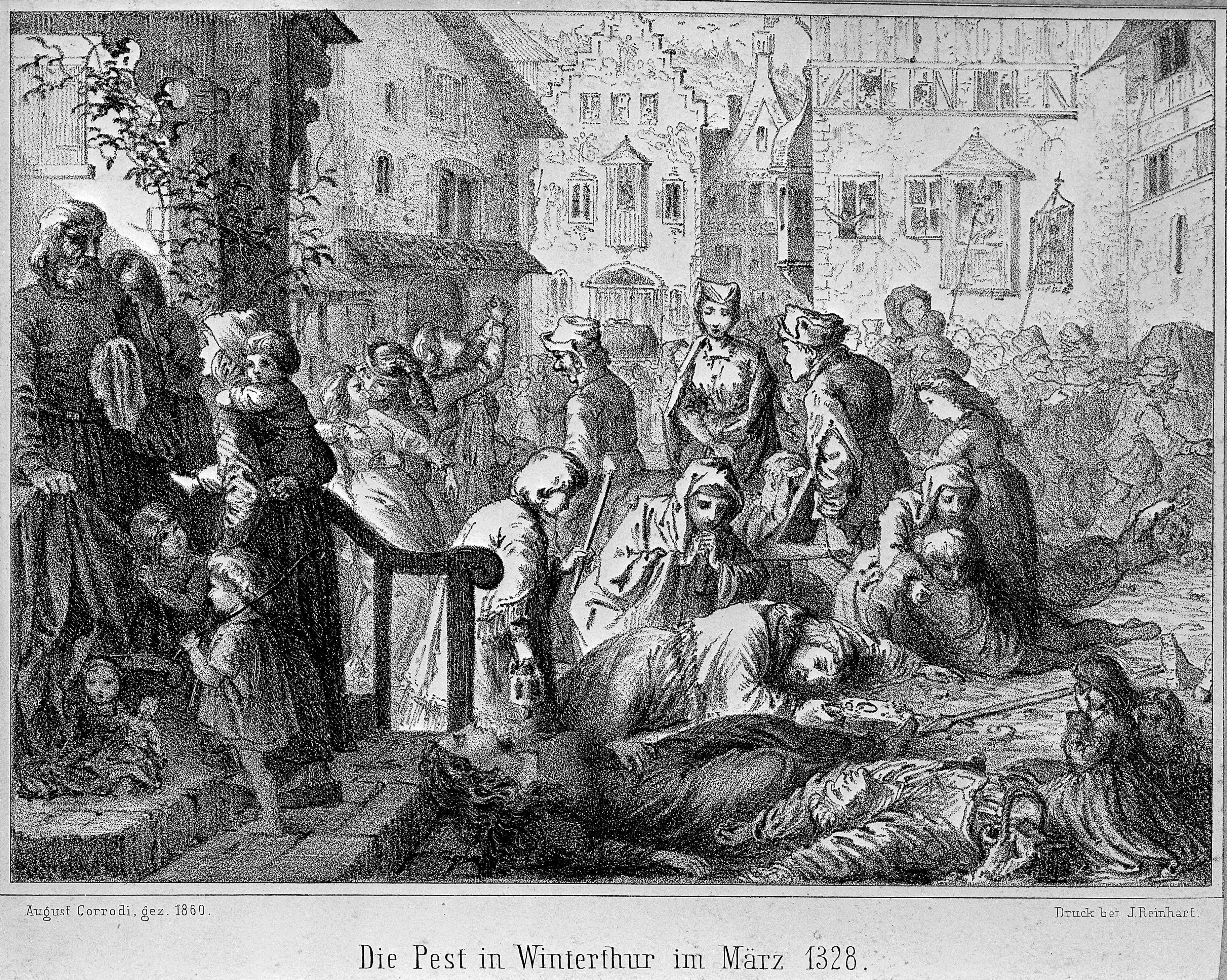 File:The plague in Winterthur in 1328. Lithograph by A. Corrodi, Wellcome  L0004056.jpg - Wikimedia Commons