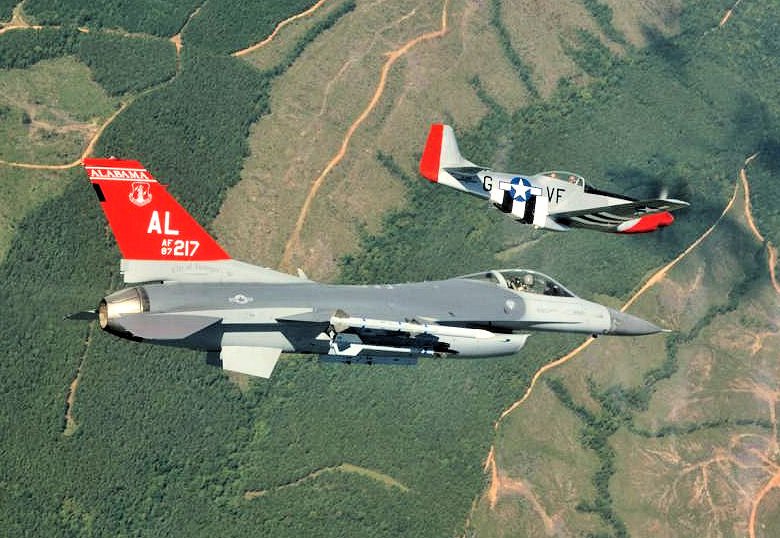 File:100th Fighter Squadron F-16C block 30 Fighting Falcon 87-0217 and P-51 Mustang.jpg