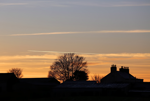 File:A sunset sky at Baurch Farm - geograph.org.uk - 4296494.jpg