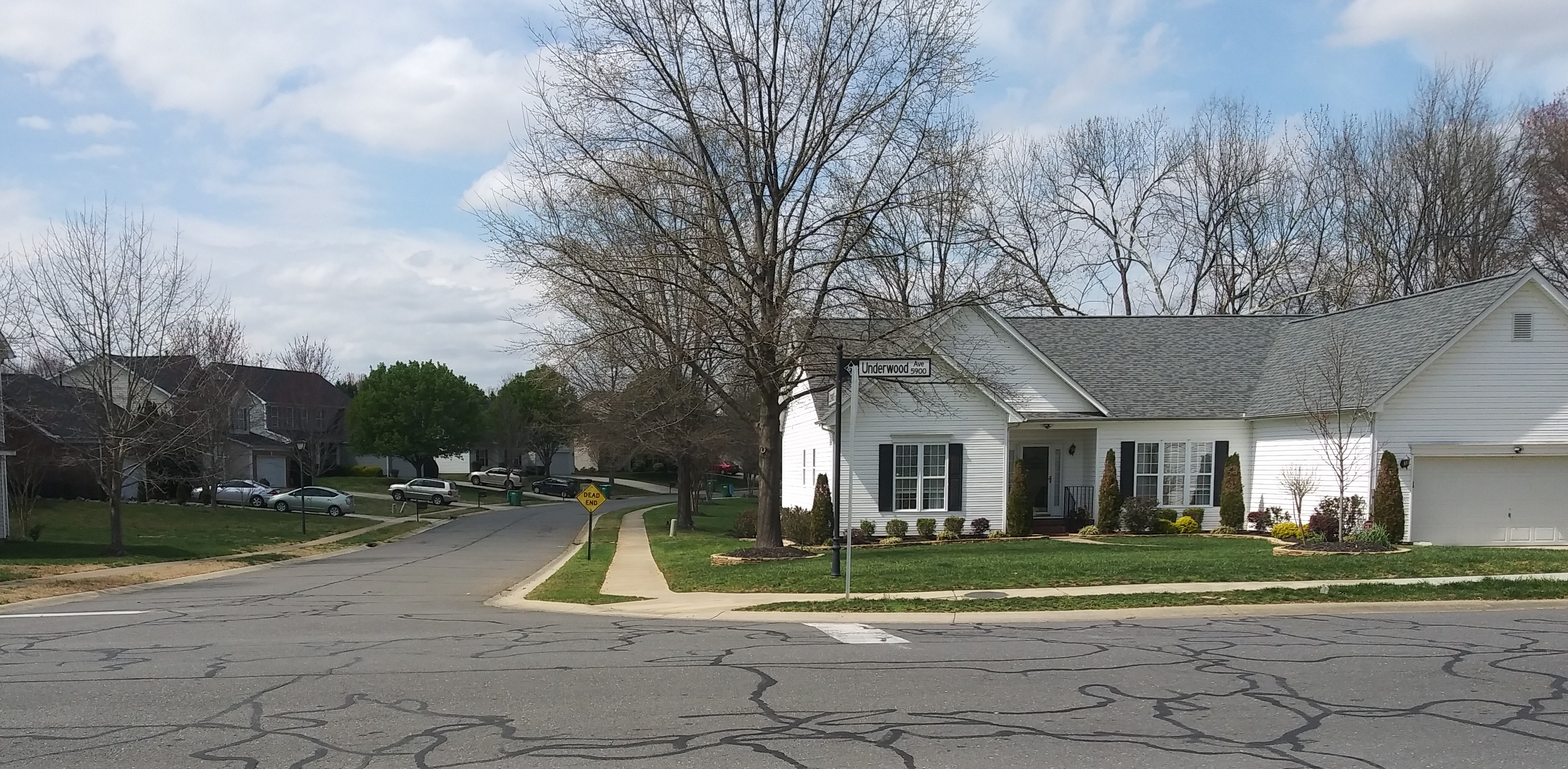 suburban neighborhood street corner