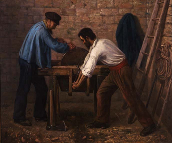 https://upload.wikimedia.org/wikipedia/commons/3/3c/Courbet_-_The_Knife-Grinders%2C_c._1848-1850.jpg