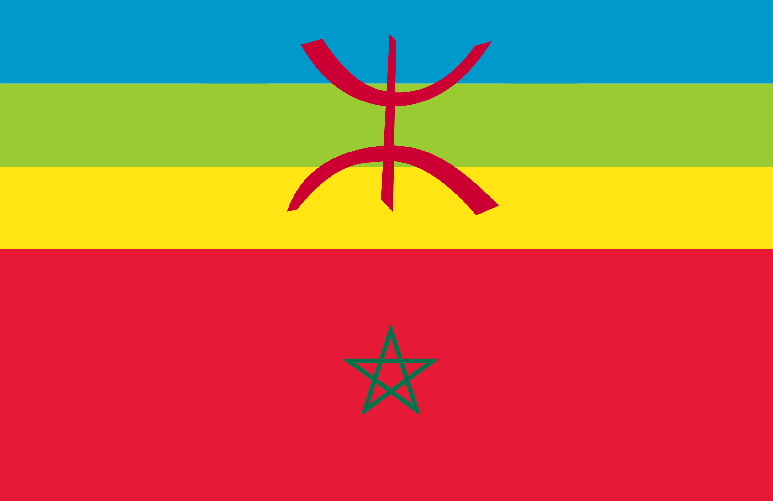 File Drapeau Ethnique Berbere Sur Drapeau Du Maroc Png Wikimedia Commons