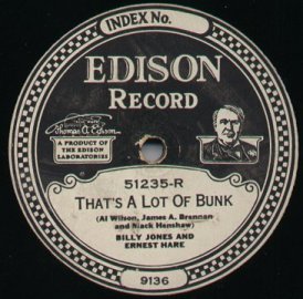 Edison Records Diamond Disc label, early 1920s. Edison Disc Records always ran at 80 rpm.