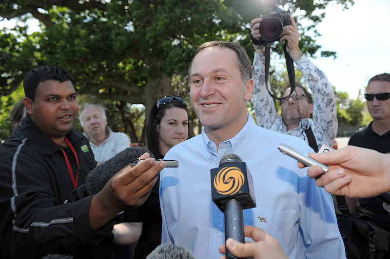 File:John Key and the press.jpg