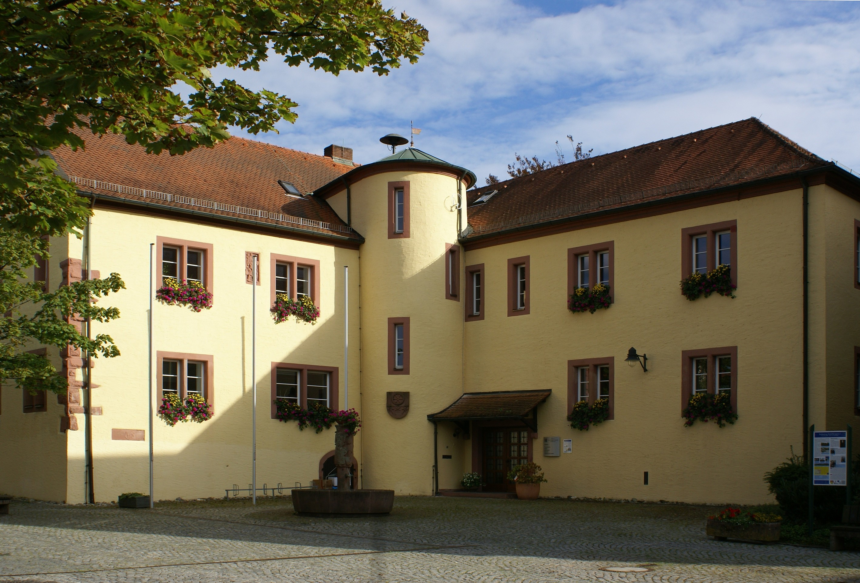 The attractive town hall of the community Markt Schöllkrippen