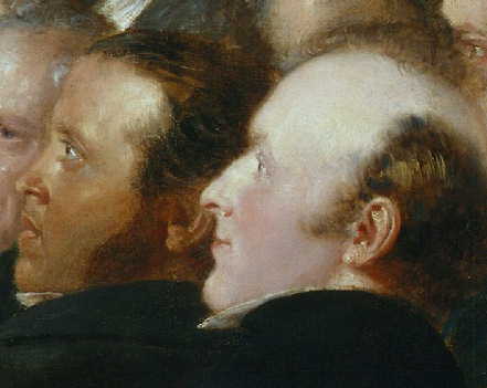 To the left is [[William Knibb]] and to the right John Scoble - 1840<ref name=npg/>