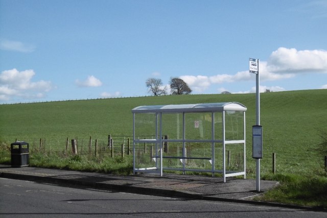 File:A70 bus stop - geograph.org.uk - 5376455.jpg